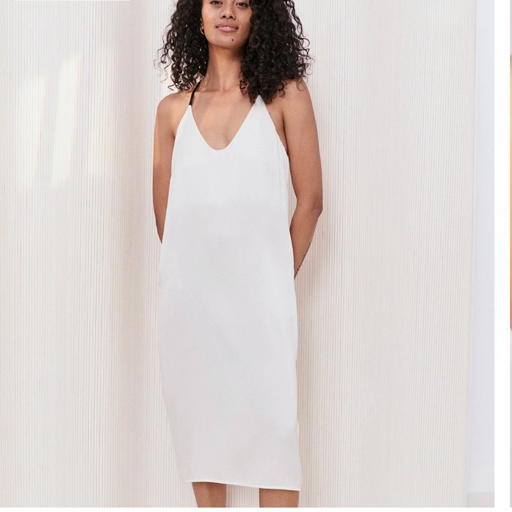 NWT! Lunya Washable Silk Slip Dress - Size S - White